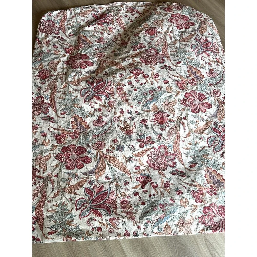 2 POTTERY BARN Deirdre Jacobean Print Organic Cotton Twin Duvet Covers